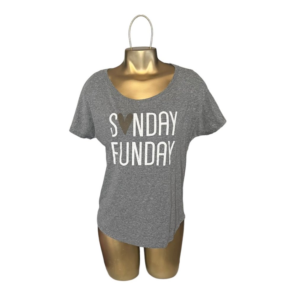 "Sunday Funday" Gray T-shirt, Size Small